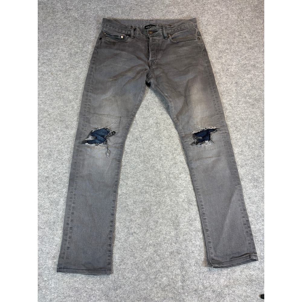 John Elliott Season Seven Jeans Mens 28 Gray Distressed Stretch Denim Straight